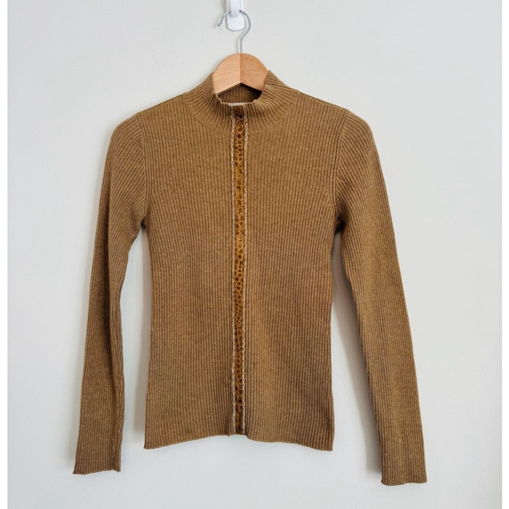 Escada Camel Virgin Wool Sweater Extra Small